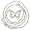 Sterling Silver Pendant Necklace, Butterfly Design, with White Cubic Zirconia, Polished, Rhodium Finish, 04.336.0087.16