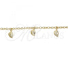 Oro Laminado Pendant Necklace, Gold Filled Style Leaf Design, Polished, Golden Finish, 04.63.1374.18