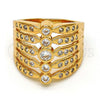 Oro Laminado Multi Stone Ring, Gold Filled Style with White Cubic Zirconia, Polished, Golden Finish, 01.260.0003.09.GT (Size 9)