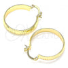 Oro Laminado Small Hoop, Gold Filled Style Diamond Cutting Finish, Golden Finish, 02.170.0350.1.25