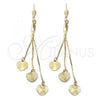 Oro Laminado Long Earring, Gold Filled Style Heart Design, Golden Finish, 5.090.008