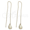 Oro Laminado Threader Earring, Gold Filled Style Teardrop Design, Golden Finish, 5.113.006