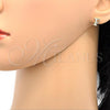 Oro Laminado Stud Earring, Gold Filled Style with White Micro Pave, Polished, Golden Finish, 02.156.0190 *PROMO*