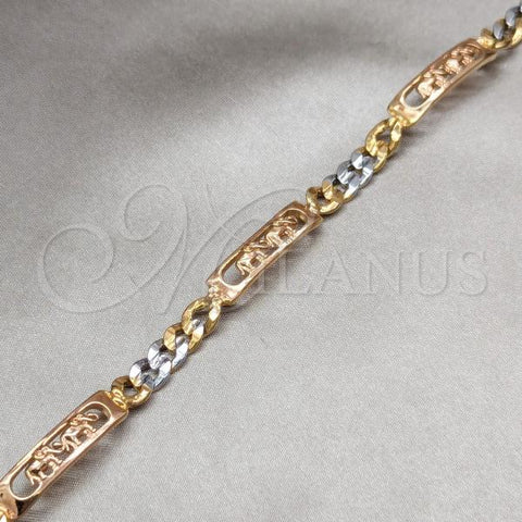 Stainless Steel Solid Bracelet, Elephant Design, Polished, Tricolor, 03.63.22981.08