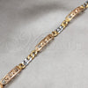 Stainless Steel Solid Bracelet, Elephant Design, Polished, Tricolor, 03.63.22981.08