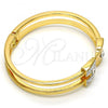 Gold Tone Individual Bangle, with White Crystal, Polished, Golden Finish, 07.252.0013.04.GT (10 MM Thickness, One size fits all)