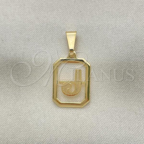 Oro Laminado Fancy Pendant, Gold Filled Style Initials Design, Polished, Golden Finish, 05.02.0069.10