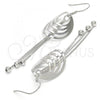 Sterling Silver Long Earring, Polished, Rhodium Finish, 02.183.0030