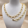 Oro Laminado Necklace and Bracelet, Gold Filled Style Polished, Golden Finish, 06.415.0002