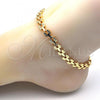 Oro Laminado Fancy Anklet, Gold Filled Style Polished, Golden Finish, 03.210.0064.10