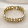 Oro Laminado Solid Bracelet, Gold Filled Style Diamond Cutting Finish, Golden Finish, 03.213.0376.08