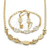 Oro Laminado Necklace, Bracelet and Earring, Gold Filled Style Owl Design, Polished, Golden Finish, 06.63.0222