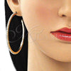 Oro Laminado Stud Earring, Gold Filled Style with White Crystal, Polished, Golden Finish, 02.122.0118.55