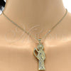 Oro Laminado Religious Pendant, Gold Filled Style Santa Muerte Design, Polished, Golden Finish, 05.185.0010.1