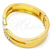 Gold Tone Individual Bangle, with White Crystal, Polished, Golden Finish, 07.252.0016.GT (14 MM Thickness, One size fits all)