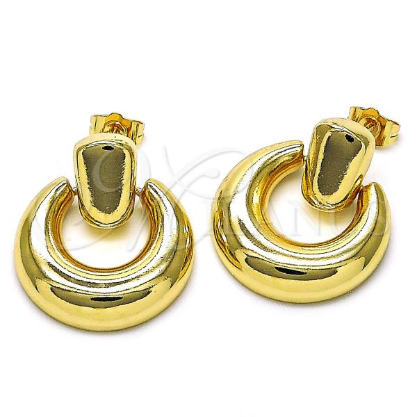 Oro Laminado Stud Earring, Gold Filled Style Polished, Golden Finish, 02.385.0055