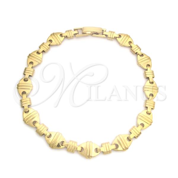 Oro Laminado Solid Bracelet, Gold Filled Style Polished, Golden Finish, 03.63.1427