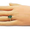 Oro Laminado Multi Stone Ring, Gold Filled Style Teardrop and Cluster Design, Polished, Golden Finish, 01.196.0034