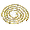Oro Laminado Basic Necklace, Gold Filled Style Mariner Design, Diamond Cutting Finish, Golden Finish, 04.319.0008.1.24
