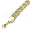 Oro Laminado Basic Bracelet, Gold Filled Style Diamond Cutting Finish, Golden Finish, 03.331.0123.09