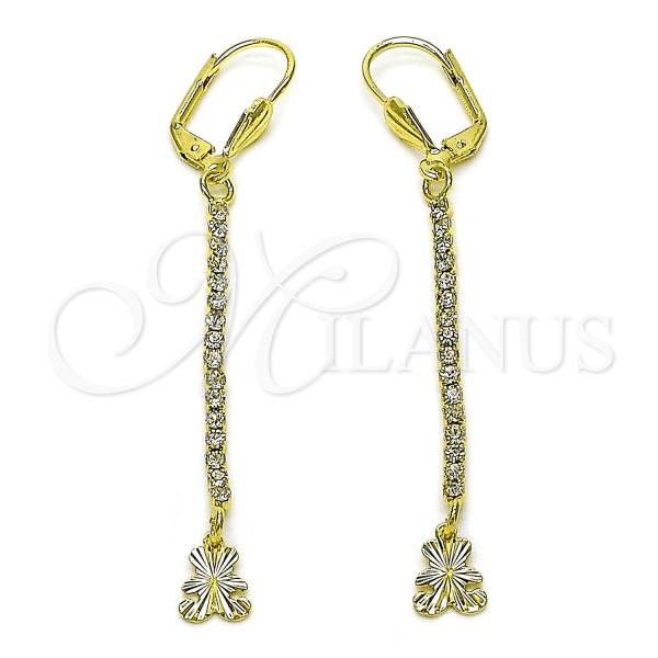 Oro Laminado Long Earring, Gold Filled Style Teddy Bear Design, with  Cubic Zirconia, Golden Finish, 5.069.001