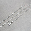 Sterling Silver Basic Anklet, Figaro Design, Polished, Silver Finish, 04.420.0016.10