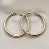 Oro Laminado Large Hoop, Gold Filled Style Hollow Design, Diamond Cutting Finish, Golden Finish, 02.213.0314.60