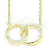 Sterling Silver Pendant Necklace, with White Cubic Zirconia, Polished, Golden Finish, 04.336.0030.2.16