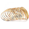 Gold Plated Dozen Bangle, Diamond Cutting Finish, Tricolor, 03.08.0088.07 (06 MM Thickness, Size 7 - 3.00 Diameter)
