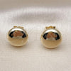 Oro Laminado Stud Earring, Gold Filled Style Hollow Design, Polished, Golden Finish, 02.163.0347