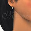 Sterling Silver Huggie Hoop, with White Micro Pave, Polished, Rhodium Finish, 02.175.0171.15