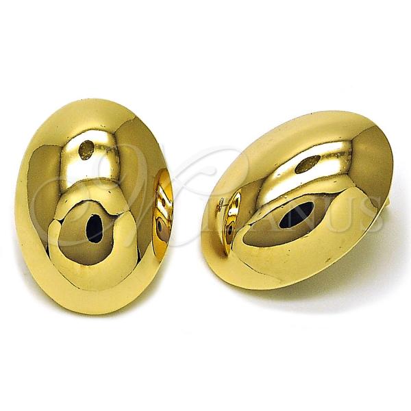 Oro Laminado Stud Earring, Gold Filled Style Hollow Design, Polished, Golden Finish, 02.411.0040