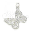 Sterling Silver Fancy Pendant, Butterfly Design, Polished,, 05.398.0026