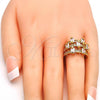 Oro Laminado Multi Stone Ring, Gold Filled Style with White Cubic Zirconia, Polished, Golden Finish, 01.260.0001.08.GT (Size 8)