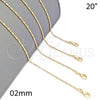 Oro Laminado Basic Necklace, Gold Filled Style Ball Design, Golden Finish, 04.09.0171.20