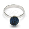 Rhodium Plated Multi Stone Ring, with Montana Swarovski Crystals, Polished, Rhodium Finish, 01.239.0004.4 (One size fits all)
