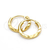 Oro Laminado Children Hoop, Gold Filled Style Diamond Cutting Finish, Golden Finish, 5.159.102.1