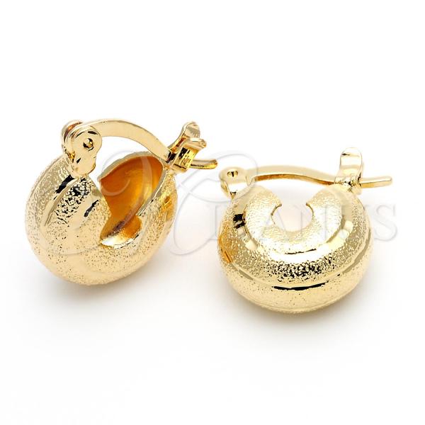 Oro Laminado Small Hoop, Gold Filled Style Diamond Cutting Finish, Golden Finish, 5.159.094