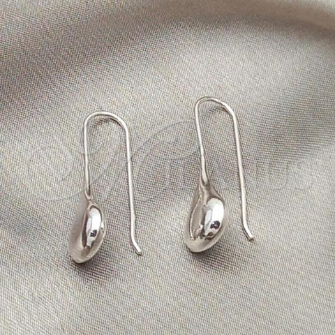 Sterling Silver Long Earring, Hollow Design, Polished, Silver Finish, 02.407.0017