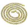 Oro Laminado Basic Necklace, Gold Filled Style Mariner Design, Diamond Cutting Finish, Golden Finish, 04.319.0007.1.24