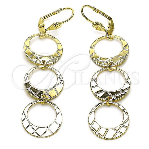 Oro Laminado Long Earring, Gold Filled Style Moon Design, Polished, Golden Finish, 5.085.013.1