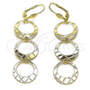 Oro Laminado Long Earring, Gold Filled Style Moon Design, Polished, Golden Finish, 5.085.013.1