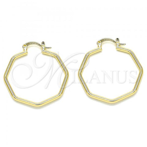 Oro Laminado Medium Hoop, Gold Filled Style Polished, Golden Finish, 02.170.0323.30