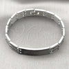 Stainless Steel Solid Bracelet, Greek Key Design, Polished, Two Tone, 03.114.0218.5.09