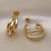 Oro Laminado Small Hoop, Gold Filled Style Hollow Design, Polished, Golden Finish, 02.196.0153.20