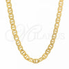 Oro Laminado Basic Necklace, Gold Filled Style Mariner Design, Polished, Golden Finish, 5.222.024.18