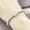 Rhodium Plated Individual Bangle, with White Cubic Zirconia, Polished, Rhodium Finish, 07.60.0013.1