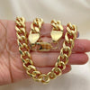 Oro Laminado Basic Necklace, Gold Filled Style Miami Cuban Design, Polished, Golden Finish, 04.63.0134.30