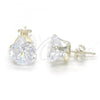 Sterling Silver Stud Earring, with White Cubic Zirconia, Polished,, 02.63.2610