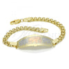 Oro Laminado ID Bracelet, Gold Filled Style Elephant Design, Polished, Tricolor, 03.63.1917.1.08